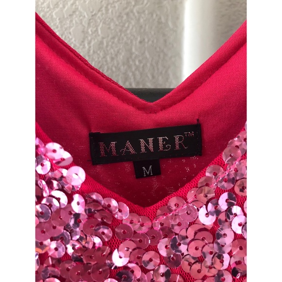 Sequin Glitter Short Sleeve V Neck Dress - Picture 3 of 8